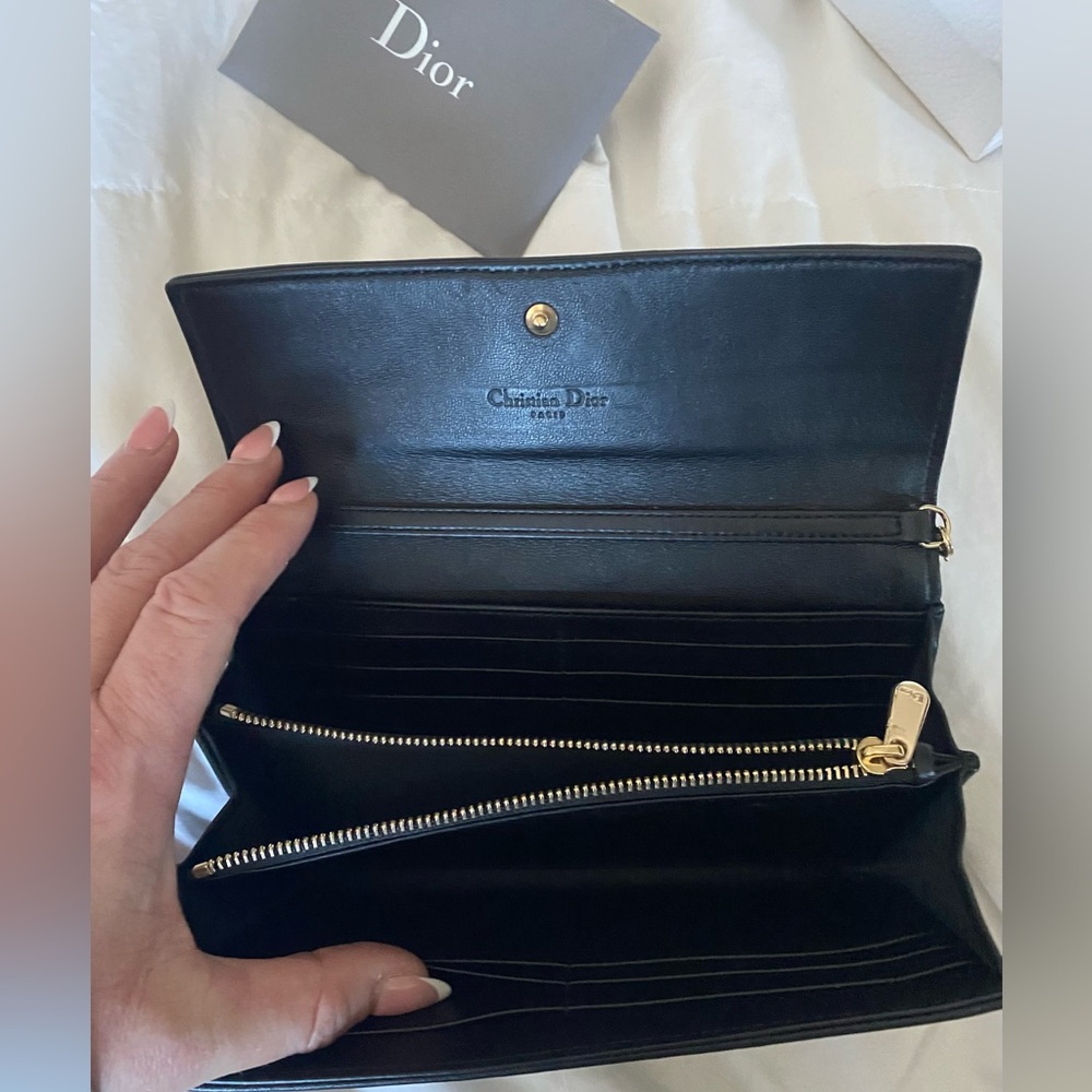 Dior Black Quilted Leather Chain Wallet - Picture 4 of 6